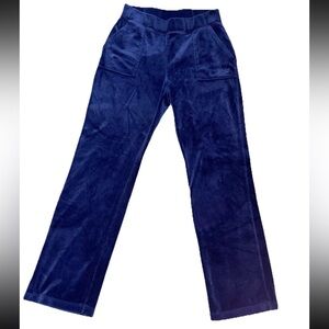 Juicy Couture Y2K Strait Loose Leg Blue Velour Pants Fit Size Small Missing Tag